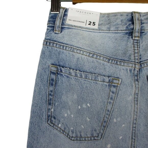 PacSun Pac Sun '90s Boyfriend Ripped Jeans Streetwear Size 25 Distressed - Picture 10 of 13